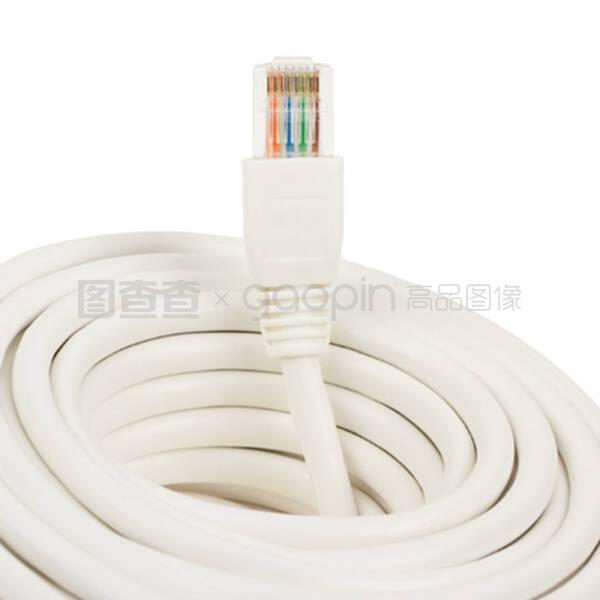 白色RJ-45網絡插頭 連接數字世界的精密接口